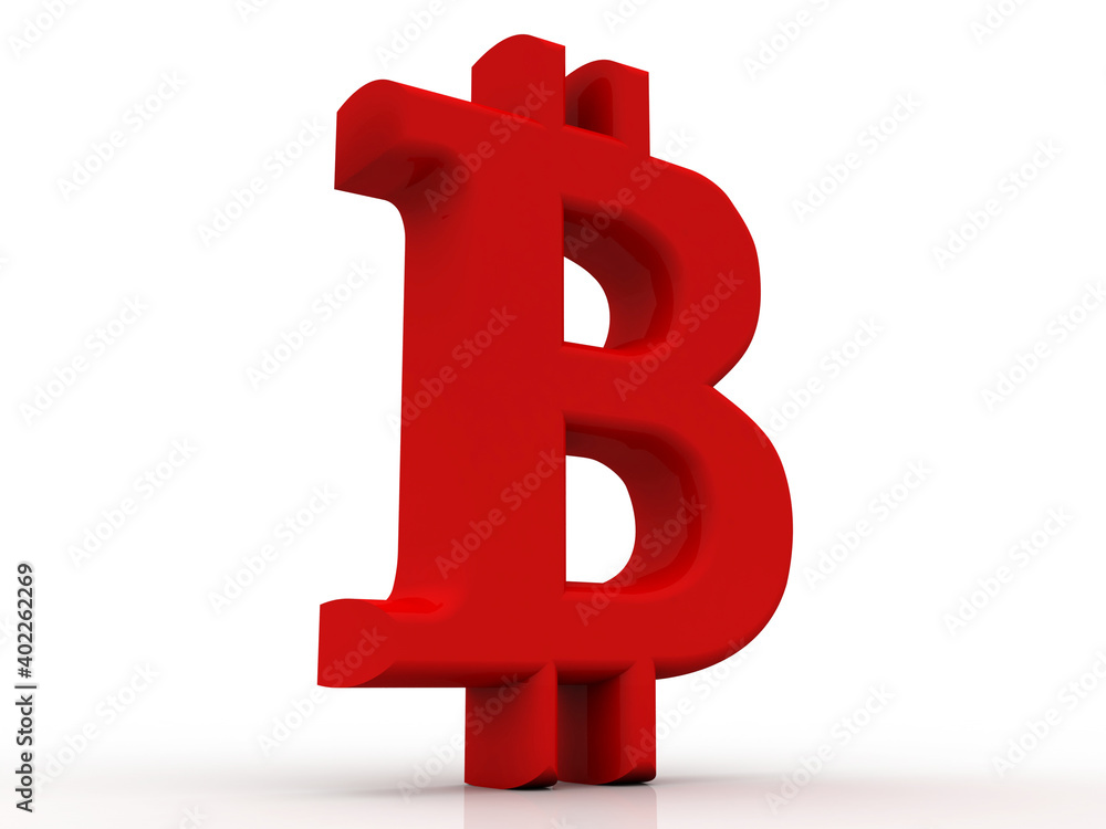 Poster 3d rendering bitcoin sign currency