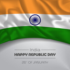 India happy republic day greeting card, banner vector illustration