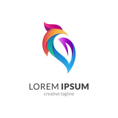 Eagle 3d colorful logo. Modern falcon/bird logo template