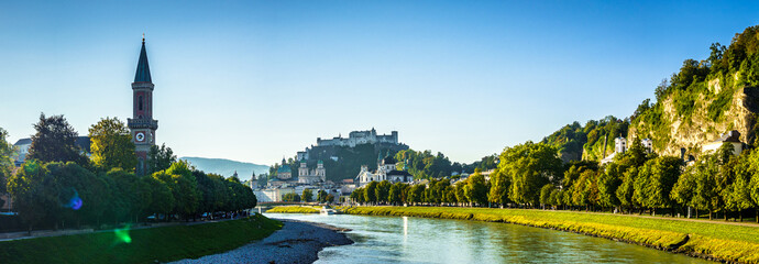 Naklejka na ściany i meble famous old town of Salzburg in Austria