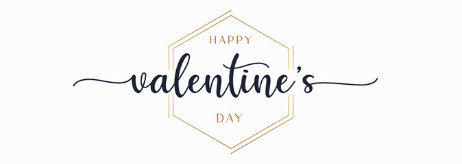 Happy Valentine's Day Lettering Calligraphy with Black Text Color, isolated on White Background. Vector Graphic Illustration for Greeting Cards, Web, Presentation.