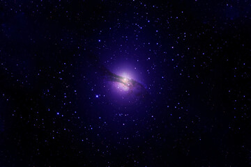 Obraz na płótnie Canvas Blue galaxy in deep space. Elements of this image were furnished by NASA.