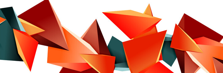 Triangle mosaic abstract background, 3d triangular low poly shapes. Geometric vector illustration for covers, banners, flyers and posters and other