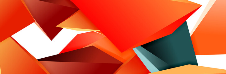 Triangle mosaic abstract background, 3d triangular low poly shapes. Geometric vector illustration for covers, banners, flyers and posters and other