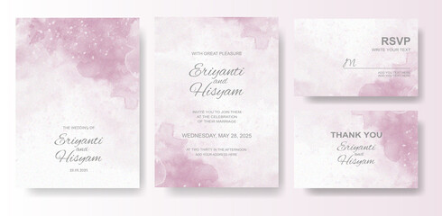 Watercolor wedding invitation card