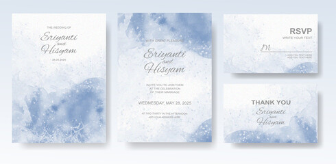 Watercolor wedding invitation card