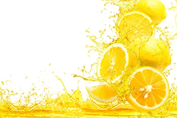 Foto op Plexiglas splash of lemon slice © Thongden_studio
