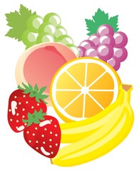 いろんな種類のフルーツの盛り合わせ