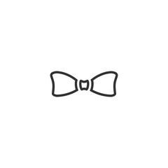 Gentleman bow tie icon isolated on white background. Silhouette of man's necktie.
