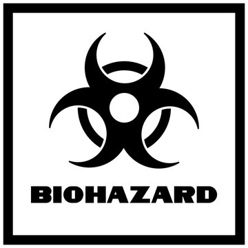  Biohazard.Sign.
Illustrative-graphic poster, black and white colors, flat.