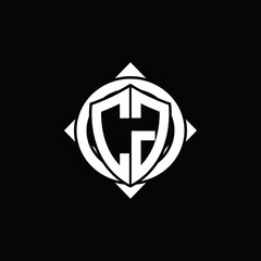 CG Logo monogram isolated circle rounded with compass shape