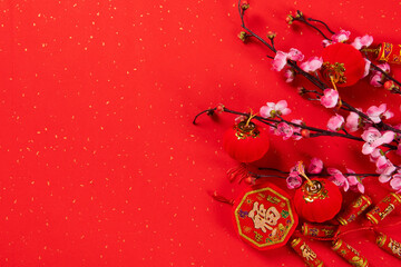 Chinese new year's decoration for Spring festival,flower and lantern