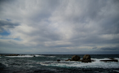 Kalk Bay harbor with waves
