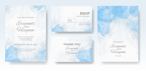 Watercolor wedding invitation card