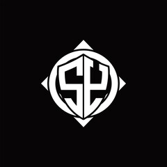 SY Logo monogram isolated circle rounded with compass shape