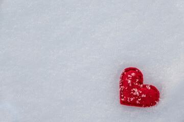 Valentines day red heart . Holidays valentine card with copy space.