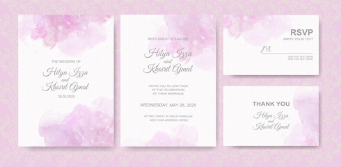 Watercolor wedding invitation card