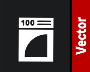 White Coffee paper filter icon isolated on black background. Vector Illustration.