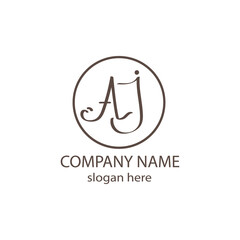 Initials AJ logo illustration typography template. Vector design