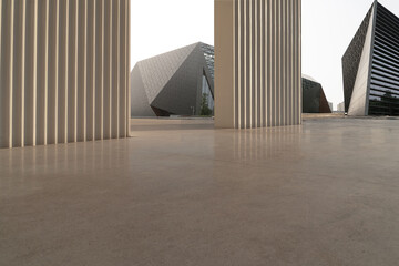 empty ground floor of modern street for copy space.