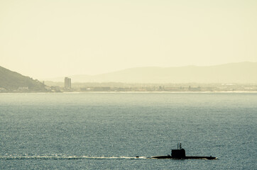 Submarine in the sea