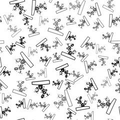 Black Cactus icon isolated seamless pattern on white background. Vector.