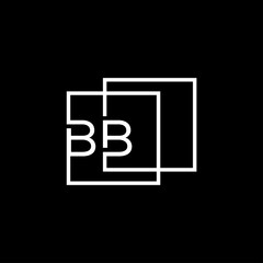 Creative initial letter BB square logo design concept vector