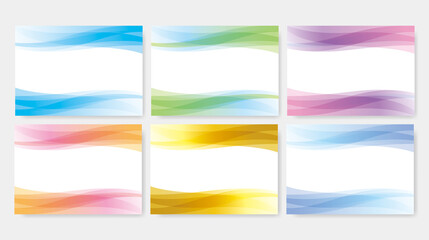 滑らかな曲線の抽象背景　セット