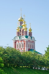 Fototapeta na wymiar Gate Church of the Transfiguration of the Saviour in the Novodevichy Monastery, Moscow, Russia
