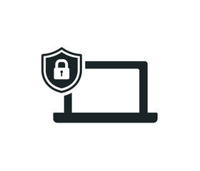 Security shield and on white background. Badge or button for trade website. 100 percent safe concept.
