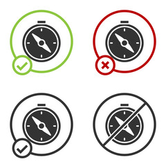 Black Compass icon isolated on white background. Windrose navigation symbol. Wind rose sign. Circle button. Vector.