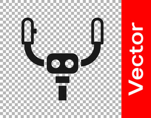 Black Aircraft steering helm icon isolated on transparent background. Aircraft control wheel. Vector. © Kostiantyn