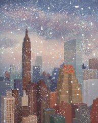 Winter and snowy New York city