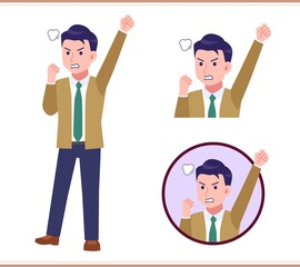 Young man in a green tie