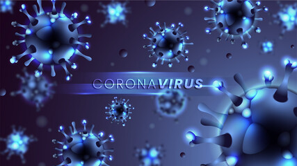 Realistic Blue Coronavirus Background