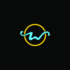 letter w wave logo design