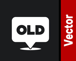 White Nursing home building icon isolated on black background. Health care for old and sick people. Center for retired people. Vector.