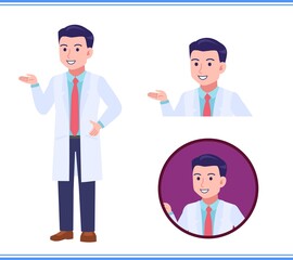 Tall male doctor in a lab coat