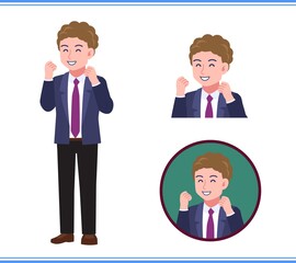 Foreign man in a dark blue suit