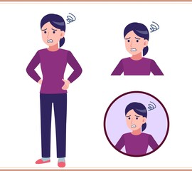 Young woman dressed in purple