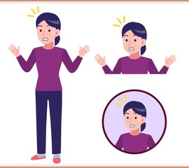 Young woman dressed in purple