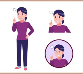 Young woman dressed in purple