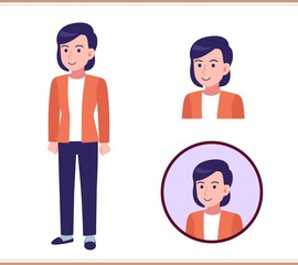 Young woman dressed in orange