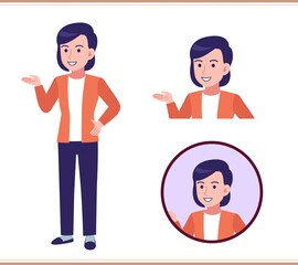 Young woman dressed in orange