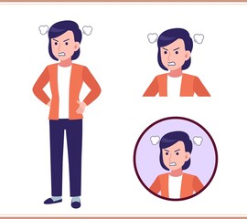 Young woman dressed in orange