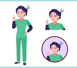 Young female nurse in green clothes