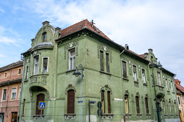 old buildings representative of the Transylvania area in old city Sibiu, Romania