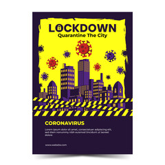 Coronavirus Lockdown Creative Poster with Flat Design Style