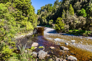 Stream with colorful water