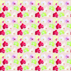 Vector pattern from different varieties of orchids.